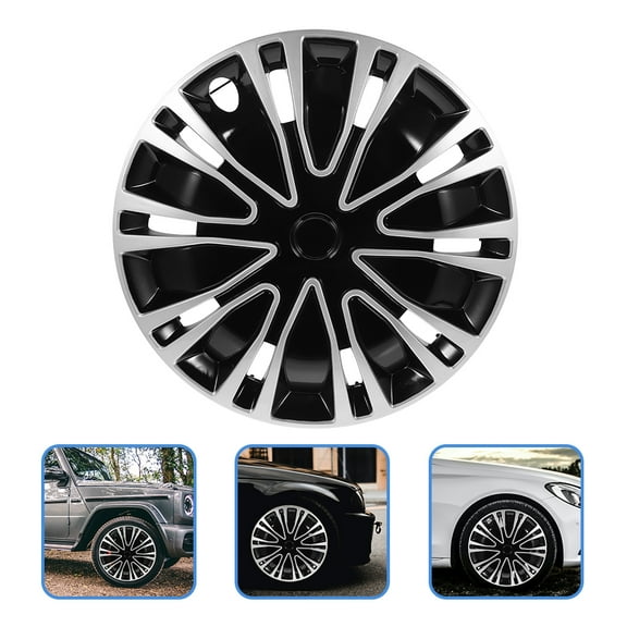 TOYMYTOY Black 16 Inch Automotive Wheel Hubcaps for Cars Made of PP Easy Installation Sturdy and Practical