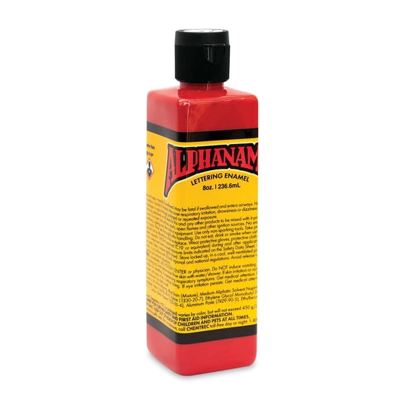 Alpha6 Alphanamel Lettering Enamel - Alpha Red, 236.6 ml, Bottle
