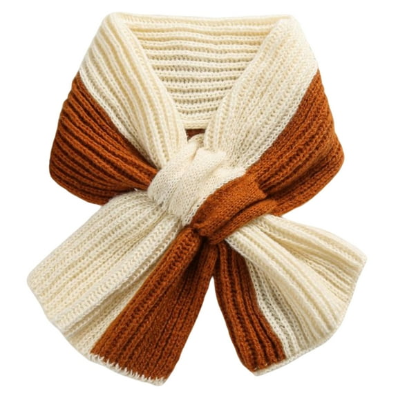 YUUZONE Women Scarf Knitted Small Warm Collar Neck Warmer Neckerchief Color Matching Autumn Winter Neck Scarf