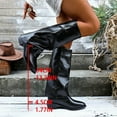 thumbnail image 4 of Bnwani Boots Women Fall Winter Mid-Heel Thick Chunky Mid-Calf Versatile Comfortable Boot Black Size 5.5, 4 of 9