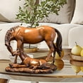 thumbnail image 4 of Estatua de caballo, adorno de mesa, figura decorativa de resina, escultura de Animal para dormitorio, centro de mesa, escritorio, oficina, regalo de Marrón, 4 of 9