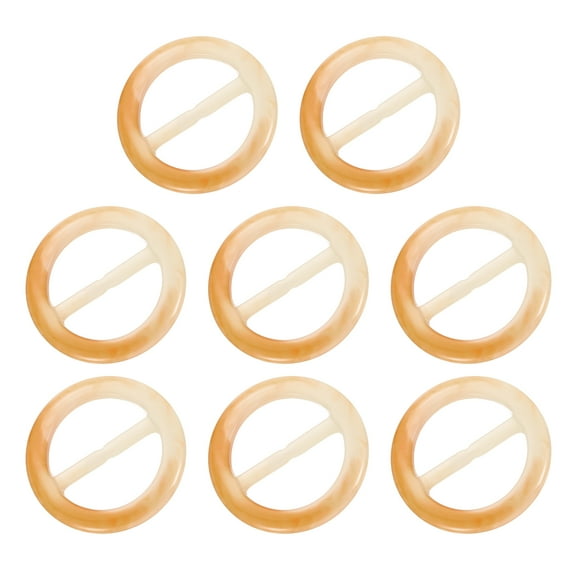 8 Pack Uxcell T-shirt Clips, 25mm(1") Round Resin Silk Scarf Ring Clip Clothes Knotting Buckle Ring for Women Scarf, Dark Brown