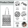 thumbnail image 5 of Boho Chic Canvas Tote Bag – Vintage Floral Tribal Pattern Reusable Grocery Bag, Abstract Geometric Earthy Aesthetic Shopping Bag for Women, Hippie & Artistic Lifestyle, 5 of 7