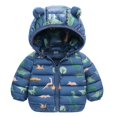 thumbnail image 4 of Chaqueta ligera con capucha para bebés de 1 a 5 años, abrigos con cremallera de dinosaurio de dibujos animados para niñas y niños, ropa de abrigo cálida para Navidad para otoño e invierno, 4 of 5