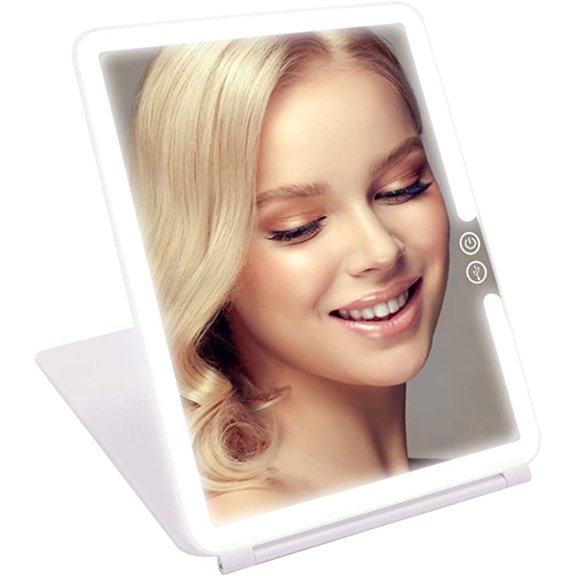Impressions Vanity Touch Pad 2.0 Portable LED Makeup Lighted Mirror with Touch Sensor (White)