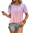 thumbnail image 4 of Scyoekwg Short Sleeve Shirts for Women Womens Summer Fashion Ladies Blouses Dressy Casual Shirt Loose Women's Shirts Casual Comfy Clothes Short Sleeve Tops, 4 of 7