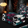 thumbnail image 5 of Homewish Halloween Skull Zipper Twin Comforter Sets with Fitted Sheet and 2 Pillowcases, Vintage Rose Zipper Bedding Set, White Magenta Teal, Black Reversible, 5 of 7