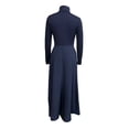 thumbnail image 4 of Uootdi Womens Maxi Dresses Turtleneck Long Sleeve Waist Flared Hem Slim Fit Formal Dresses Evening Gowns Office Elegant Style（No Belted ） Gift, 4 of 5