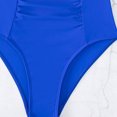 thumbnail image 3 of One Piece Swimsuit Women-Neck V-Clay Solid Bikini Beach Pool Swimwear (XL) Azul, 3 of 9
