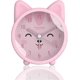 thumbnail image 1 of (Gato, rosa) Lindo despertador con forma de animal para niños, sin tictac, conejo, gato/ciervo, despertador silencioso con luz de fondo, 1 of 5