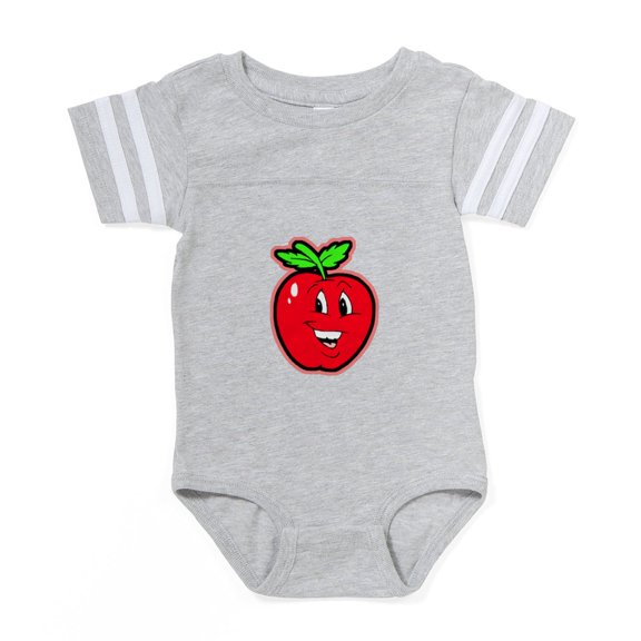 CafePress - Happy Apple - Cute Infant Baby Football Bodysuit