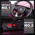thumbnail image 3 of 12V Ride on Cars Gift for 3-5 Years Old Boys Girls, Kids Lamborghini Ride on Toys with Remote, Power Ride on Truck for Kids, Pink Electric Vehicle Ride on Toys w/ LED Lights, MP3 Music, 3 of 8