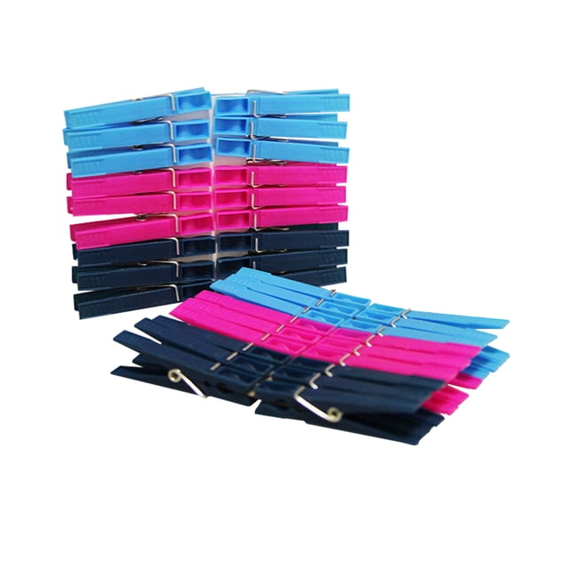 Minky - Pinzas para la Ropa de Plástico - Pack de 36 (Morado, Azul, Marino)