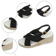 thumbnail image 7 of Wedge Sandals for Women Dressy Summer Platform Strappy Espadrille Casual Slingback Wedges Heels Open Toe Arch Support Pumps Shoes Black Size 9, 7 of 7