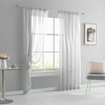 thumbnail image 5 of Giunmcul Solid Color Sheer Curtains 41.76*83.92in Rod Pocket Design Semi-Transparent Light Filtering Polyester for Living Room Black/White/Gray, 5 of 6