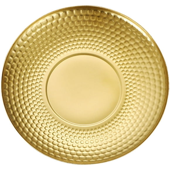 HINTRMENT Outdoor Camping Dinner Plate Round Metal Plate Food Presentation 1Pcs