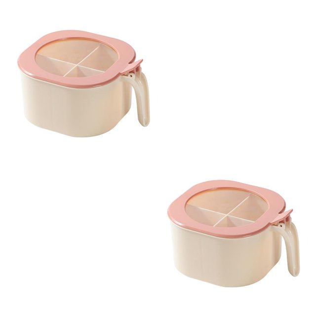 Bearachild Seasoning Box 4 Grids Recipiente de plástico para condimentos Tarro de especias antideslizante a prueba de polvo para cocina No.01 2piezas Bearachild CBP154526