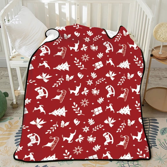 LACKUST Flannel Print Blankets for Beds ,Christmas Decor Blanket,39.4x29.5in Christmas Blankets for Indoor and Outdoor Decor,D