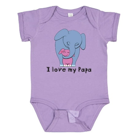 

Inktastic I Love My Papa Elephant Blue Pink Gift Baby Girl Bodysuit