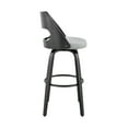 thumbnail image 3 of Julius 30" Gray Faux Leather and Black Wood Bar Stool, 3 of 10