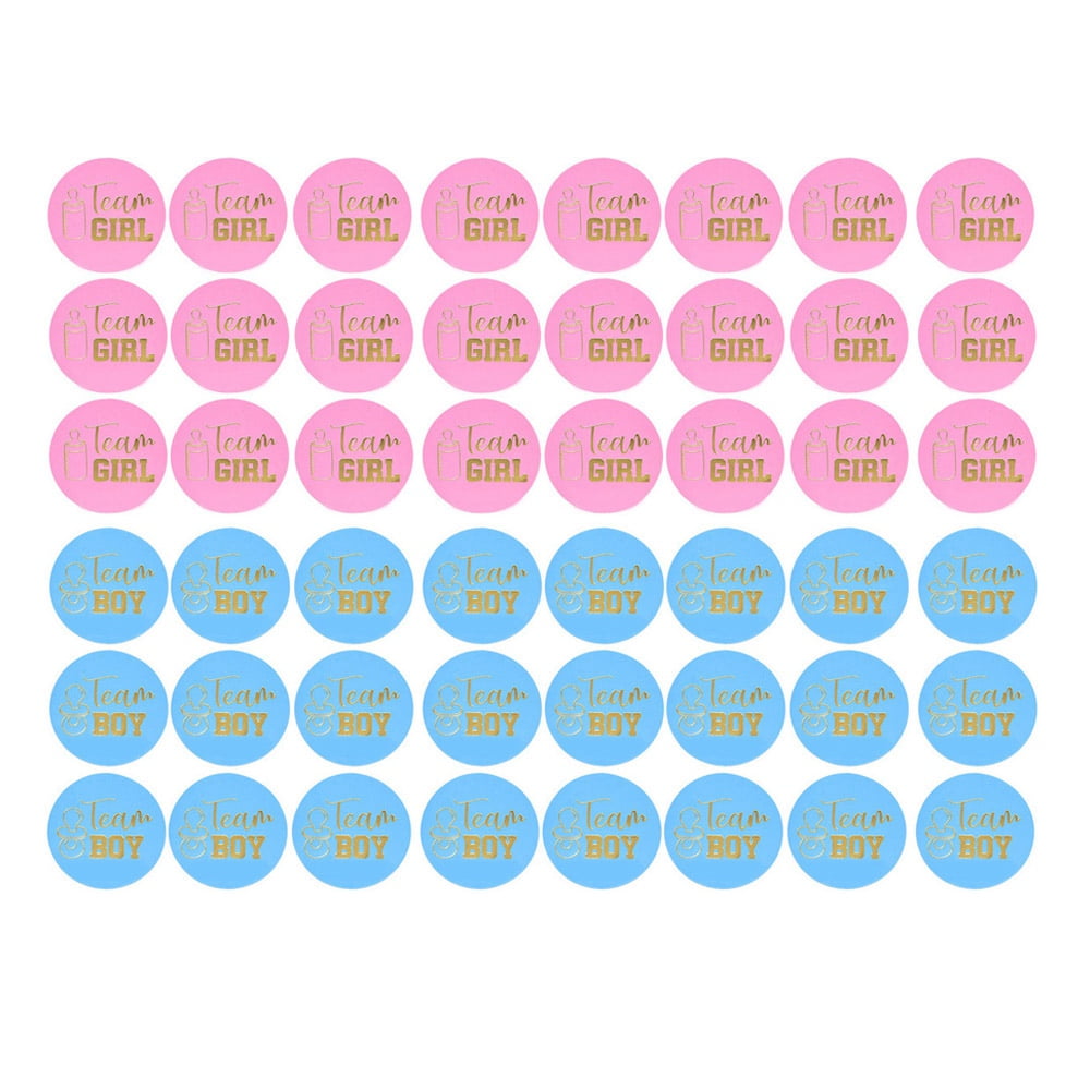 48 Pieces Gender Reveal Stickers Games Team Boy & Team Girl Perfect Gender Reveal Party Supplies Boy and Girl Stickers