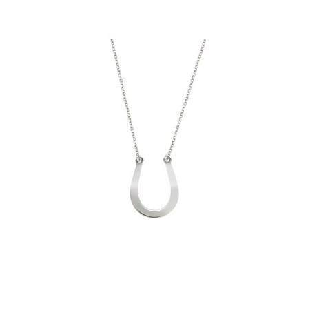- East2West Lucky Horseshoe Necklace Rhodium on Sterling Silver - Nontarnish