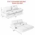 thumbnail image 2 of 73.2" Queen Pull Out Sofa Bed,3-in-1 Convertible Sleeper Sofa,Multi-Functional Corduroy Loveseat Bed, 2 of 7