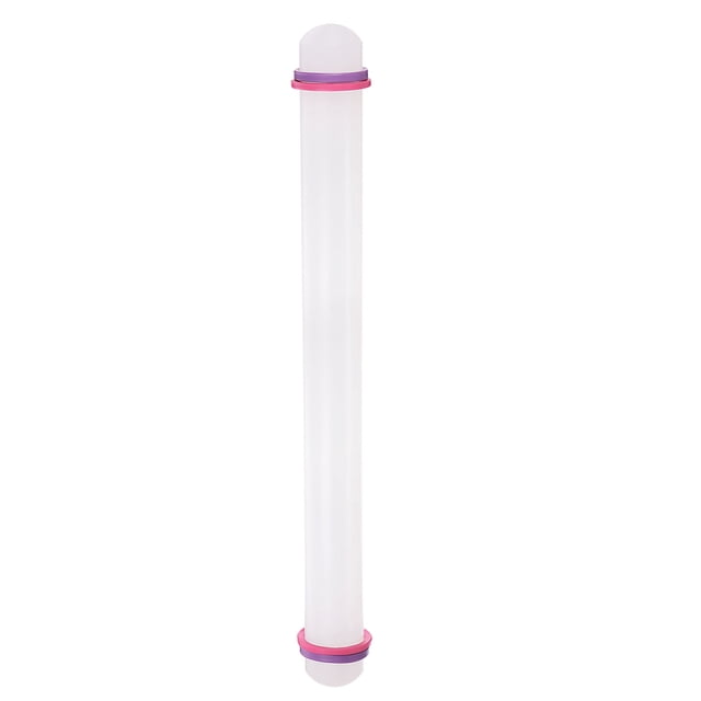 Fondant Rodillo Pasador 20" x 1.38"s Guía Ajustable Anillos Anti-Adherente PP Plástico Fondant Rodillo Masa Rodillo Cocina Decoración Herramientas para Galleta Pastelería Pizza