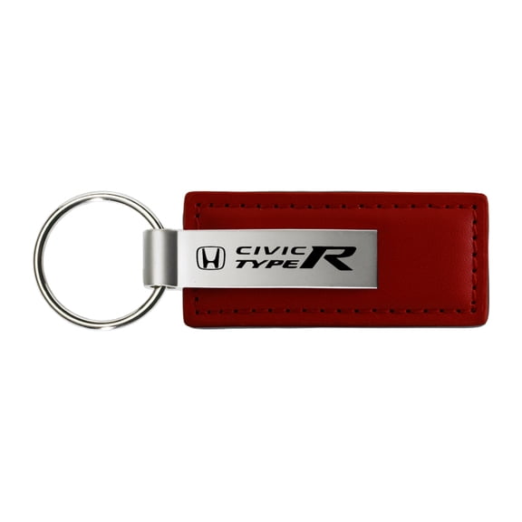 Honda Civic Type R Rectangular Leather Key chain (Burgundy)