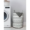 thumbnail image 3 of Tribal Laundry Bag, Bohemian Themed Repetitive Pattern with Triangle Zigzags and Arrows, Basket with Handles Drawstring Closure for Laundromats, 13" x 19", Charcoal Grey and White, by Ambesonne, 3 of 4