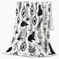 thumbnail image 2 of Printed Flannel Throw Blanket with Black Cat, 2 of 9