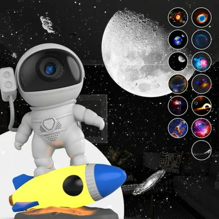 

LCACAJZ 12 in 1 Rocket Astronaut ° rotary Star Projector LED Night Light Starry Sky Projector Lamp Bedroom Decor Gift