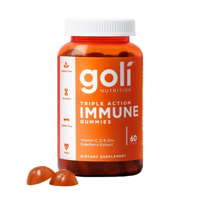 Gominolas de vitamina Goli Immune, 60 unidades, con saúco, C, D y zinc