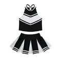 thumbnail image 3 of Lejafay Kids Girls Cheerleading Outfit Sleeveless Tops with Pleated Skirt Set Costume Black 12, 3 of 7
