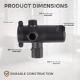 thumbnail image 4 of Brass Shower Arm Diverter for Handheld Shower Heads with 2-Way Diverter, Matte Black Finish, 4 of 4