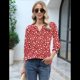 thumbnail image 4 of Blusas de Moda para Mujer 2025, Blusas Informales de Negocios con Mangas 3/4, Camisetas de Verano. Rojo XXL, 4 of 9