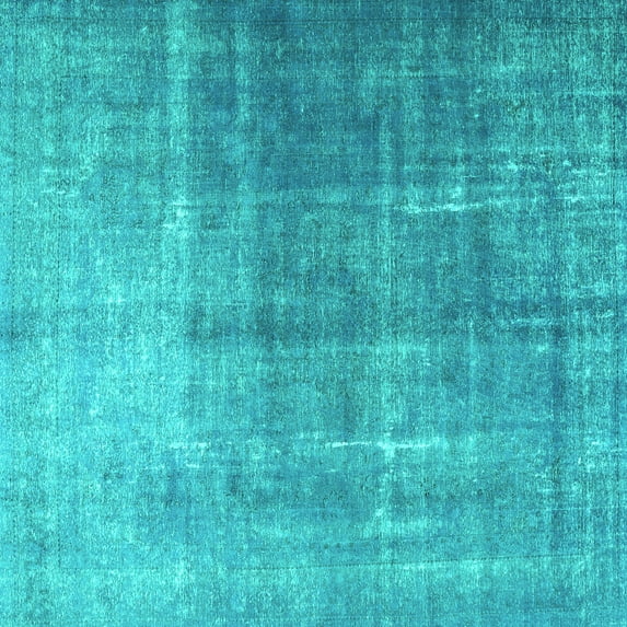 Ahgly Company Indoor Square Persian Turquoise Blue Bohemian Area Rugs, 5' Square