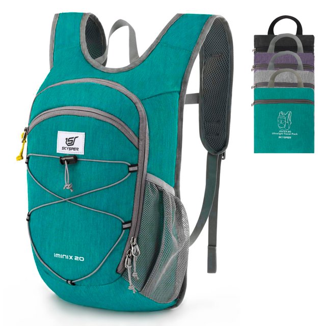 Mochila de Senderismo SKYSPER 20L Plegable Ligera Cian