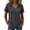 Black #057, variant on Women's Short Sleeve Hoodie Tunic Tops Casual Loose Fit Pullover V Neck Lightweight Sweatshirts with Pockets, S