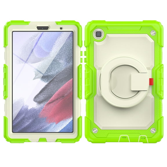 Samsung Galaxy Tab A7 Lite Case 8.7 Inch 2021,Rugged Protective Case with Tempered Glass Film 360° Rotatable Kickstand Handle Kid Proof Case for Galaxy Tab A7 Lite 8.7" SM-T220 T225 T227,Lime