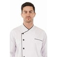 thumbnail image 5 of MONK ITALY Men's Multi-Color 3/4 Sleeve Single Breasted Chef Coat, SIZE (XS-6XL), 5 of 7