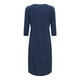 thumbnail image 3 of Vestido informal liso de mujer con cuello redondo, manga larga y largo hasta la pantorrilla - Corte holgado, material resistente, para uso diario/ocasionales, tallas M-XXXL, 3 of 4