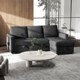 thumbnail image 2 of HOMCOM Canapé-Lit d'Angle Convertible, Modulaire 3 Places, Noir, 2 of 10