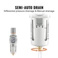 thumbnail image 2 of BENTISM Air Compressor Filter Regulator, 1/2" NPT 5μm Air Dryer for Compressor, Single Stage Semi-Auto Air Compressor Water Separator with Brass Filter Element, 2 of 9