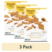(3 pack) Simple Mills Seed and Nut Flour Sweet Thins, Honey Cinnamon, Gluten-Free, 4.25 oz