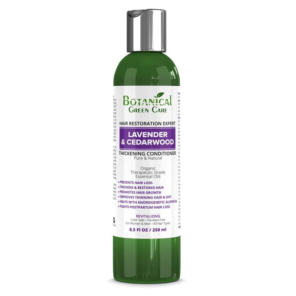 ACONDICIONADOR Botanical Green Care 'Lavender & Cedarwood' - Acondicionador fortalecedor del crecimiento del cabello espesante para cabello fino. Color