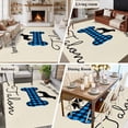 thumbnail image 6 of Area Rug 72×108in, Blue Black Plaid Lattice Bone Cute Dog Floor Carpet Living Room Rug, Retro Linen Non-Slip Welcome Mat Indoor Rugs for Bedroom Dining Room, 6 of 9