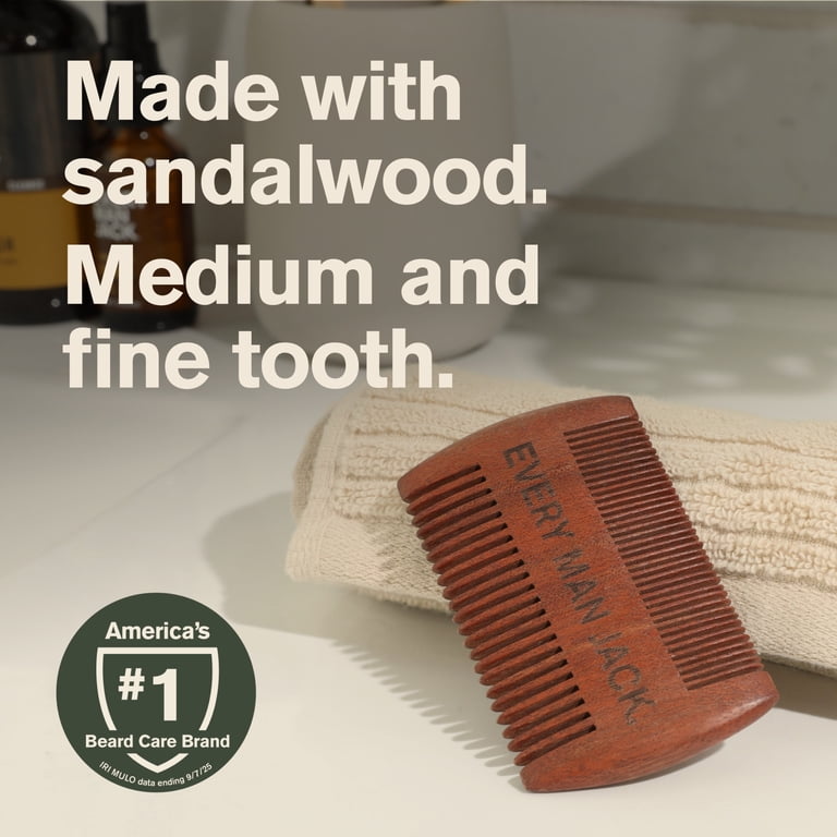 Every Man Jack Beard & Mustache Comb, Ebony Wood photo 5