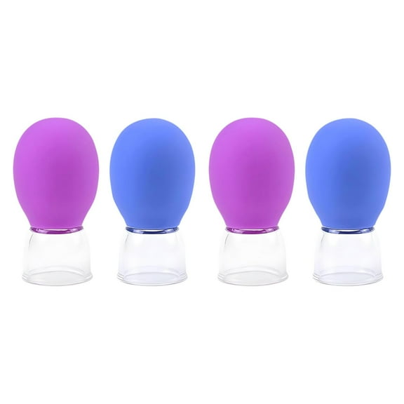 Wswqop 4 Pieces Facial Cupping Set Household Professional Massage Cups Silicone Cupping