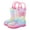 B-Pink, variant on Boys Girls Rainbow Portable Rain Boots Non Slip Waterproof Eva Toddler Baby Outdoor Home Rubber Shoes, A-Pink